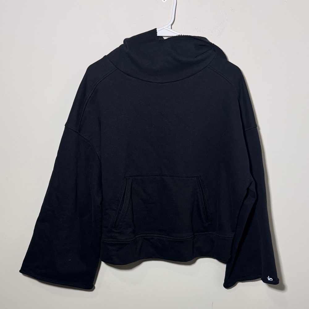 ALO Yoga Black Cropped Hoodie Sweatshirt